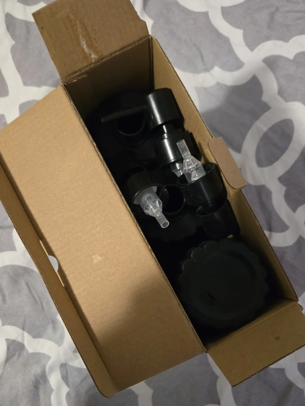 Fluted Dispenser Bottles with Pump - Set of 3 - Black